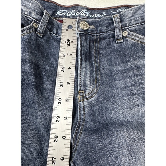 Eddie Bauer Boyfriend Jeans Women's 6 Relaxed Fit Dark Wash Buffalo Plaid Lined - Picture 11 of 11